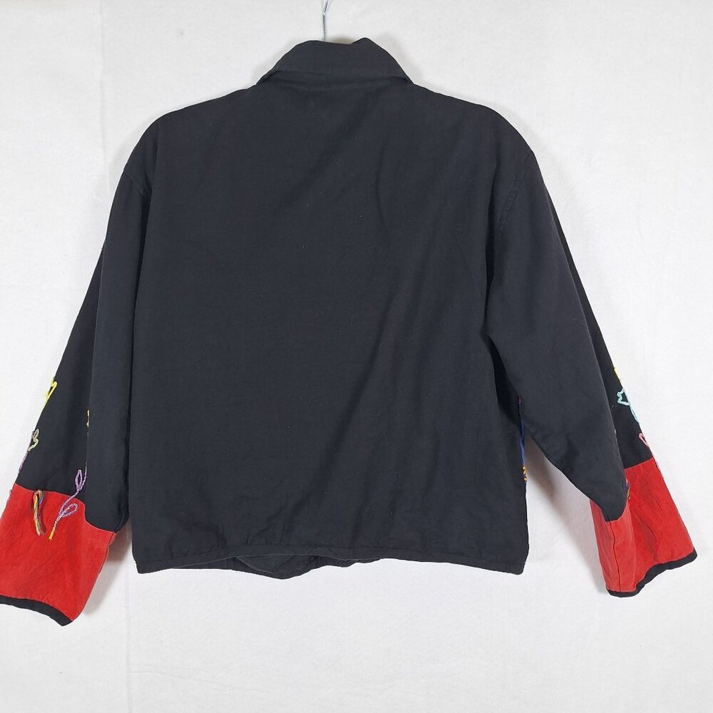 Vintage Multi Color Stitched Womens Jacket Cottagecore Cozy Shabby Chic - Picture 2 of 7